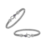 AB-9010-S-7.5" Sterling Silver Bracelet With Plain Silver Jewelry Bali Designs Inc